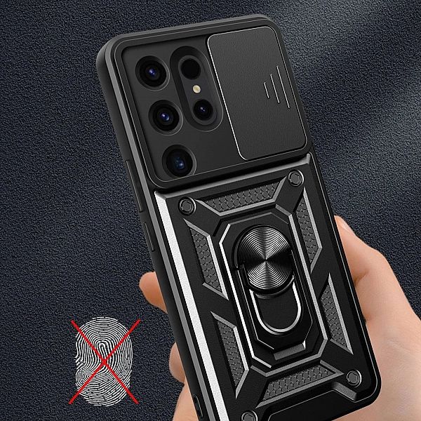 Etui Hybrid Armor Camshield do Samsung Galaxy S24 Ultra pancerne z osł