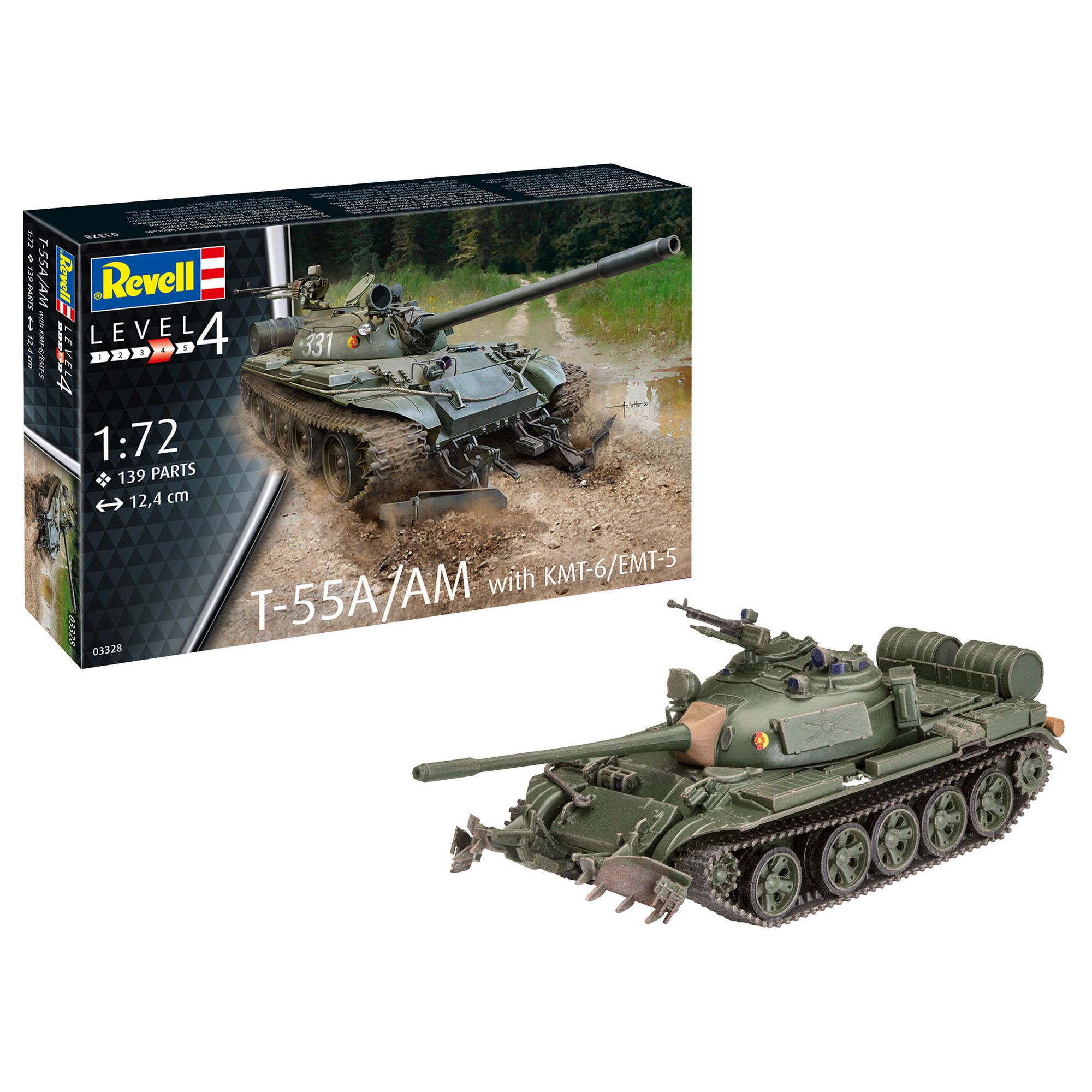 Pojazd 1/72 /03328/ T-55A/Am With Kmt-6/Emt-5