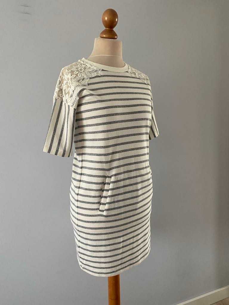 NEXT Sukienka tunika bluza koronka kieszenie 36 Nowa z metką