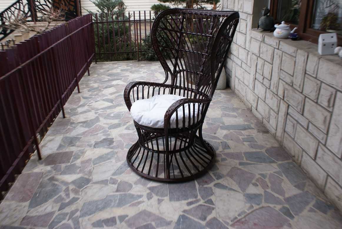 Fotel rattanowy/ rattan/ CIEMNY ratan! PAW BOHO ! PAW PEACOCK
