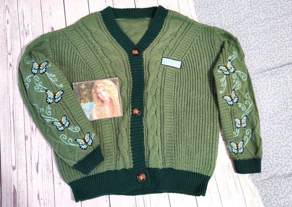 Cardigan kardigan Taylor Swift zielony debiut