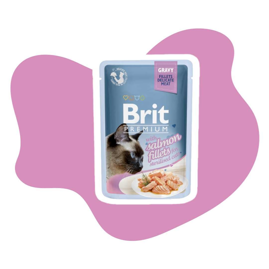 Brit Premium Sterillised in gravy Salmon Łosoś sos 10x85g Sterylizowan