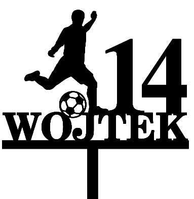 TOPPER PIŁKARZ PIŁKA NOŻNA personalizowany IMIĘ WIEK urodziny na tort