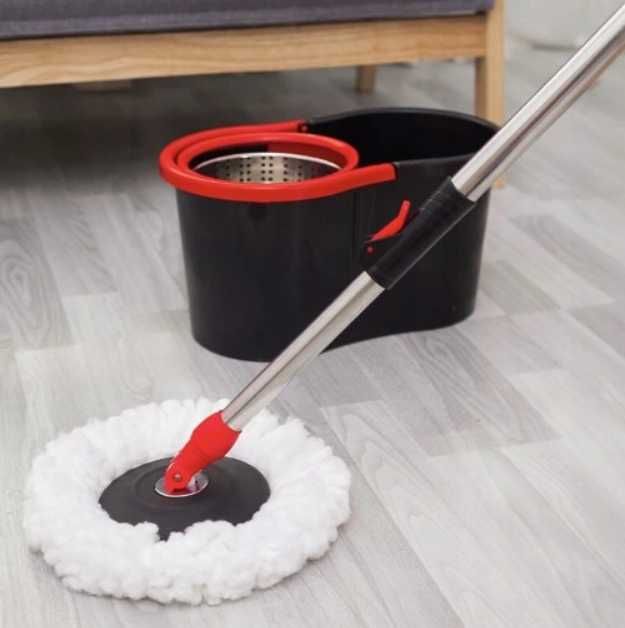 MOP Obrotowy ROTACYJNY 360 SPIN 3w1 Mikrofibra 2x Nakładki Wyciskacz
