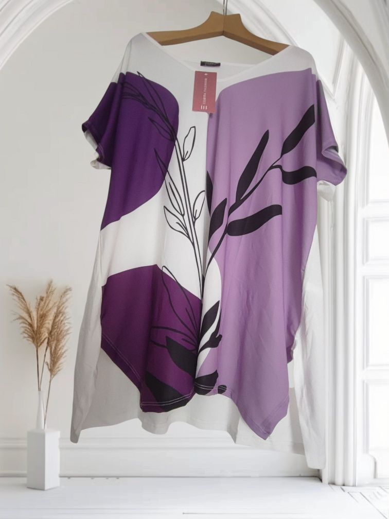 Tunika w odcieniu fioletu duży rozmiar uniwersalny Plus Size