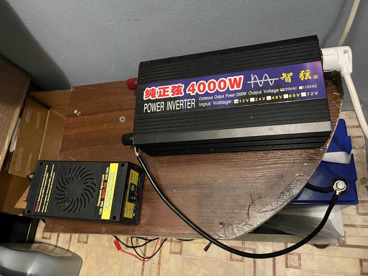 Инвертор 12/24 вольта 4000 W / 2000 W чистый синус