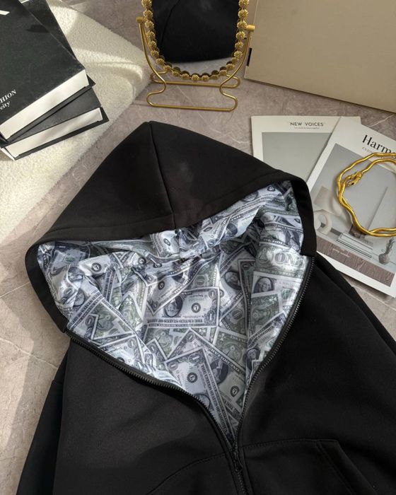 Жіноча худі зіп з баксами доларами