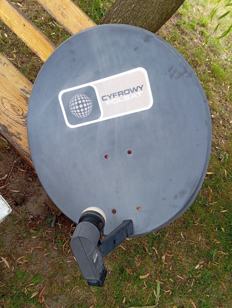 Antena Talerz Satelitarny Konwerten podwójny z Uchwytem Do Ściany Cyfr