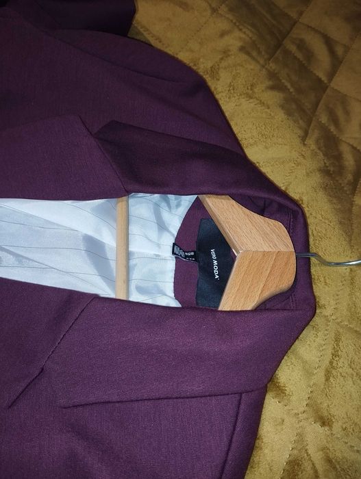 Marynarka żakiet damska rozmiar S bordowa