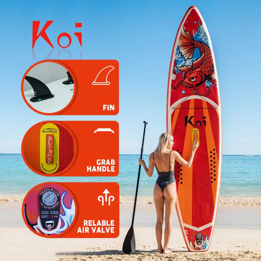 Deska SUP FunWater KOI 350cm Duża 2 osobowa  zestaw gotowy do pływania