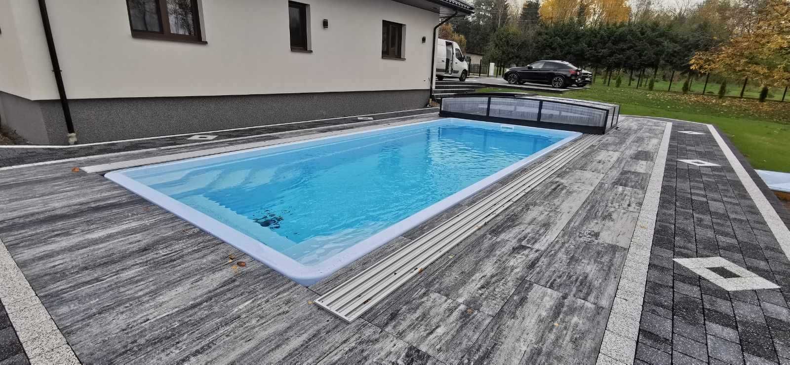 Basen poliestrowy 750x350 basen ogrodowy oświetlenie LED