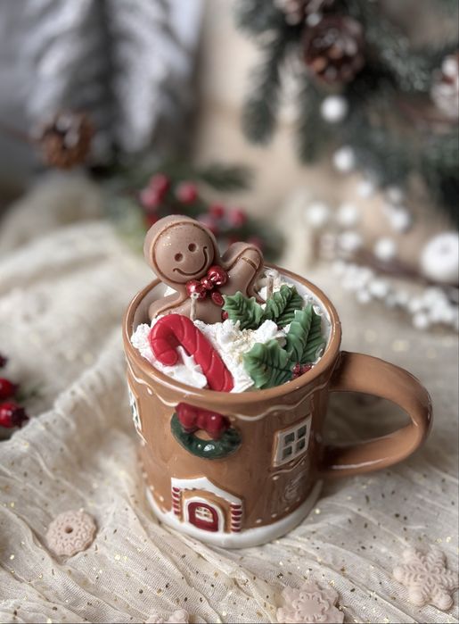 Świeca sojowa XXL w dużym kubku z piernikiem 450 g od reki!