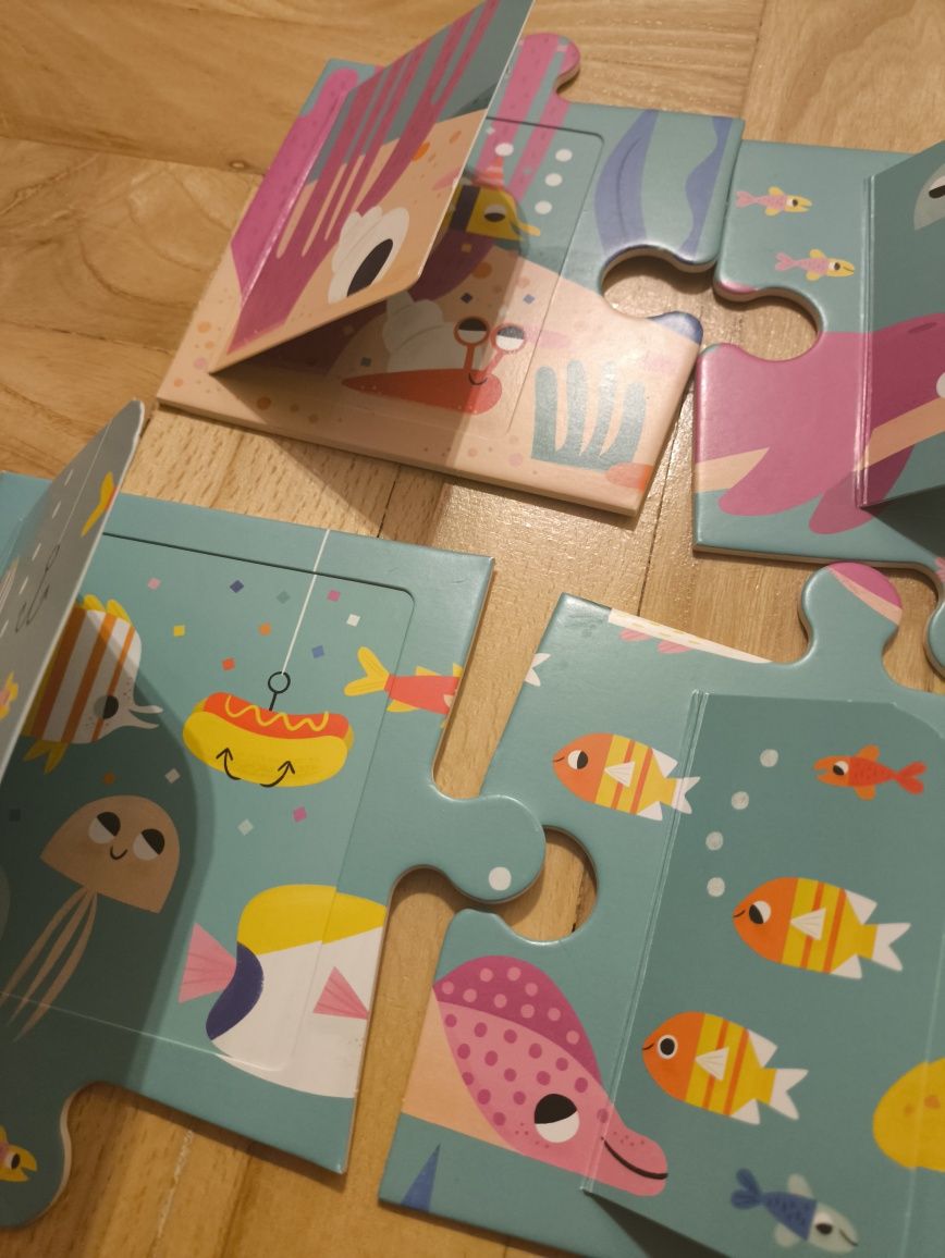 Puzzle puzle z okienkiem powodny świat ocean party Lift the flap Mudpu