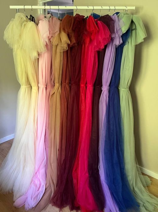 Suknia do sesji ciążowej, tiul różne kolory