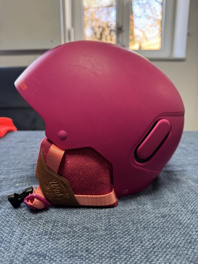 Kask narciarski, ochraniacz, gogle rozS