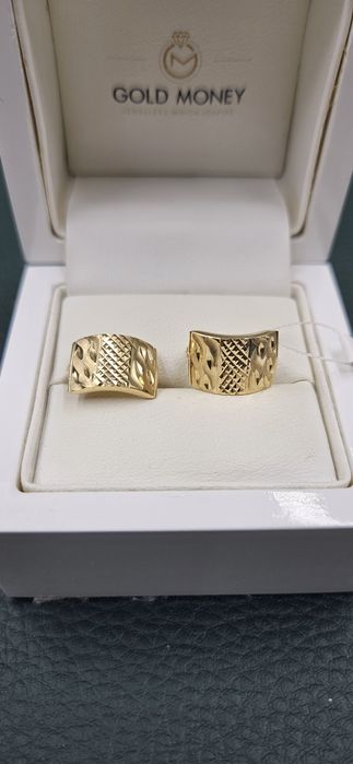 Złote kolczyki zdobione 585 GOLD MONEY