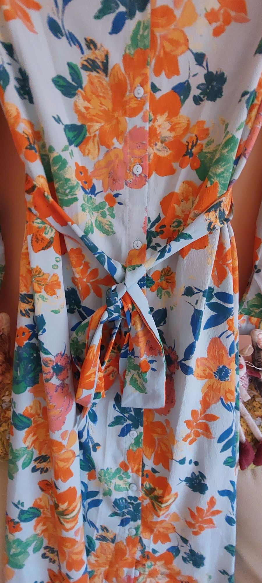 Vestido novo floral maxi comprido M 38 40