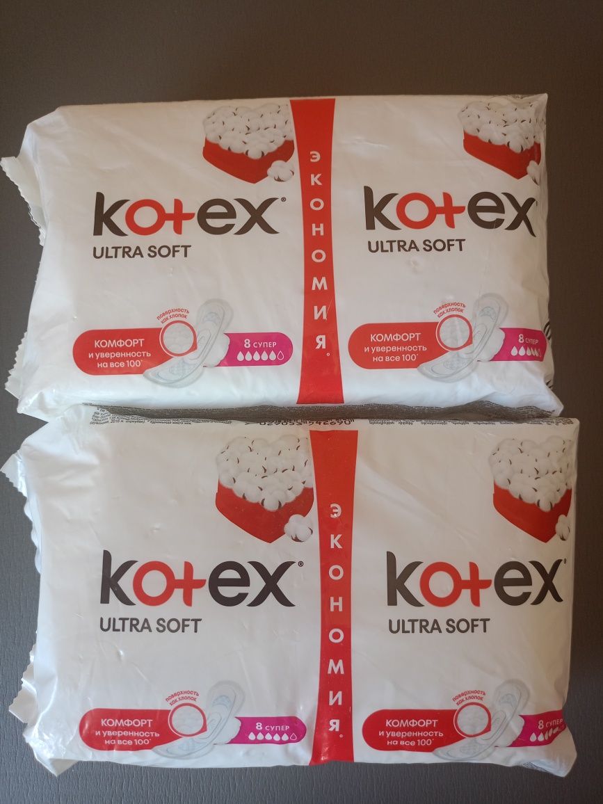 Набор женских прокладок Kotex ULTRA Soft Супер/Нормал, 4 упаковки