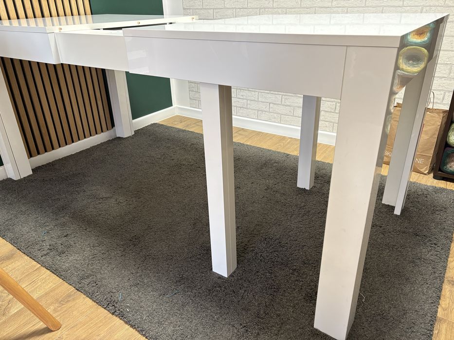 Stół jadalniany rozkladany biały 140-260 x 80