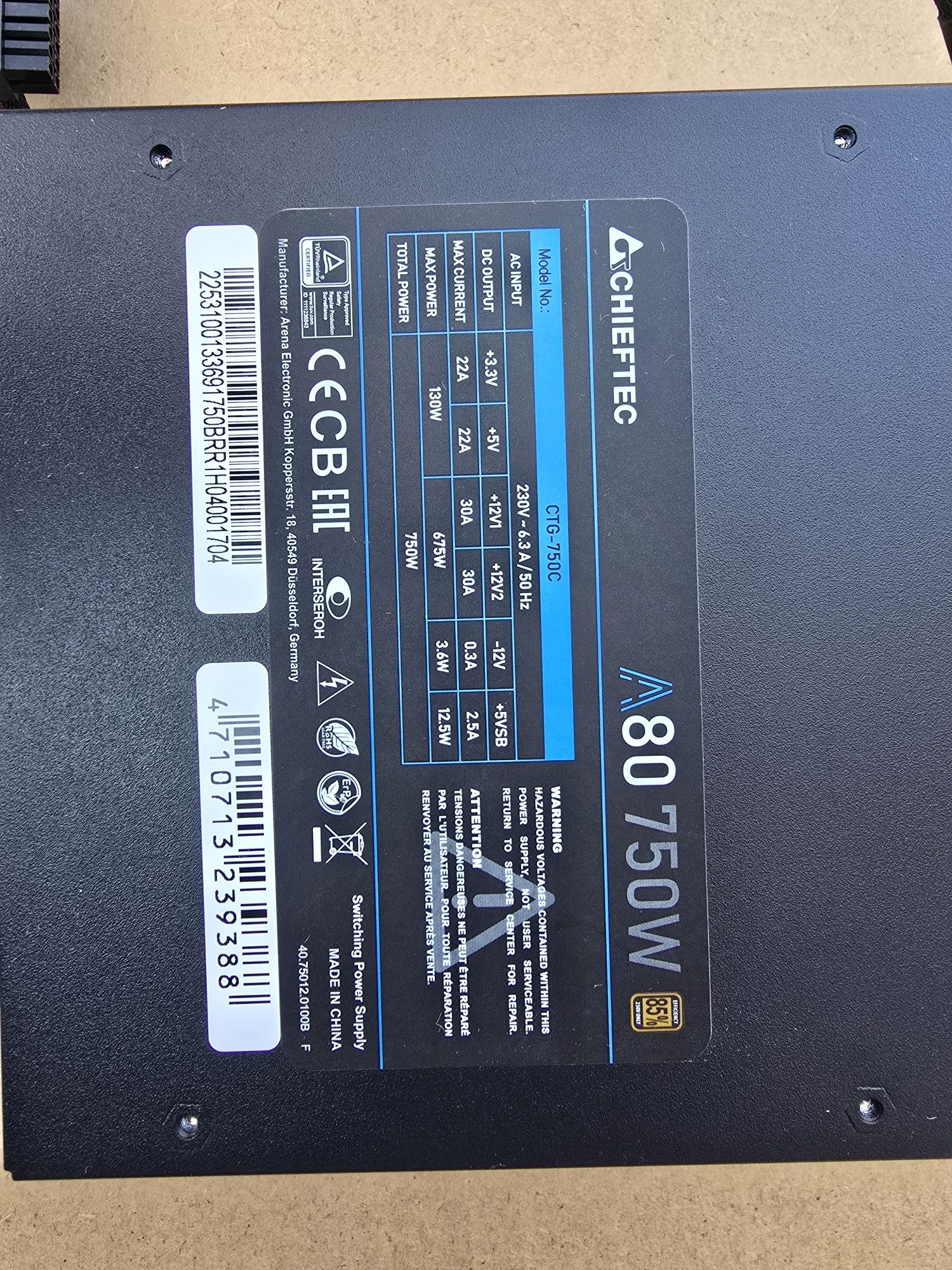 Zasilacz Chieftec A-80 750W