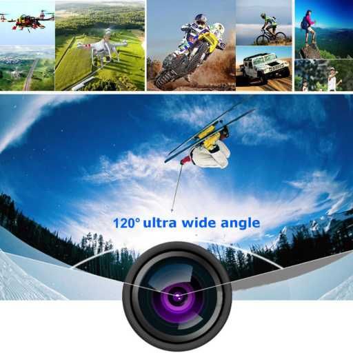 Zestaw KAMERA SPORTOWA 1080p na kask narty rowery wodoodporna FULL HD
