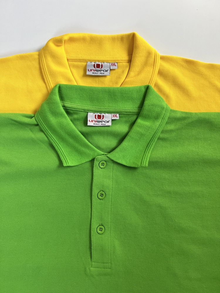 Nowe dwie koszulki polo męskie XXL zielona żółta