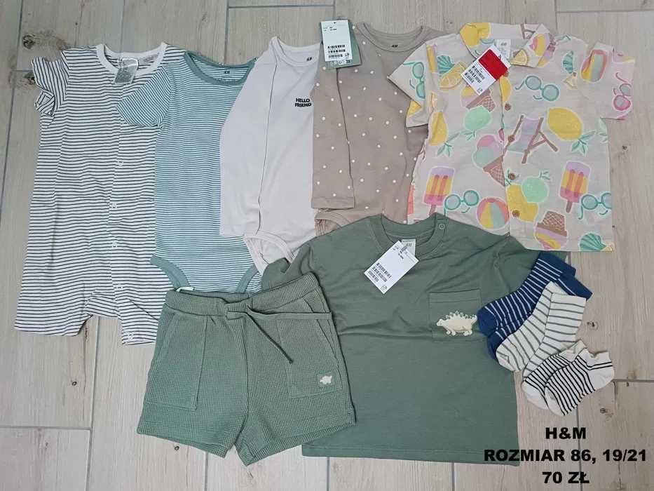 NOWA paka 10 sztuk ubrań dla chłopca H&M w rozmiarze 86 cm