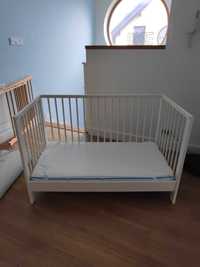 Łóżeczko Ikea Gulliver + materac HEVEA BABY MAX 120x60