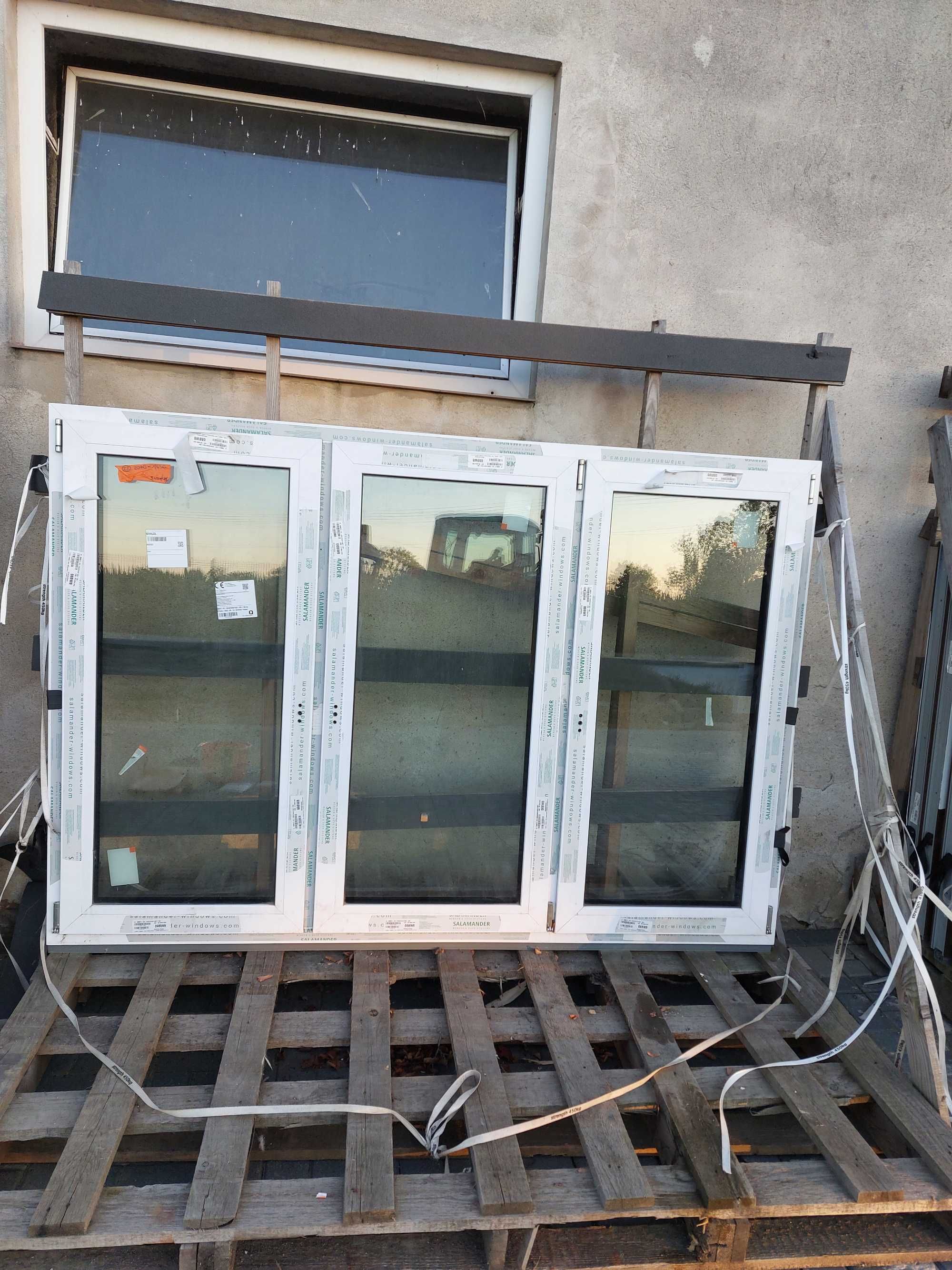 Nowe okno białe 207x143 cm 3 szyby OUTLET
