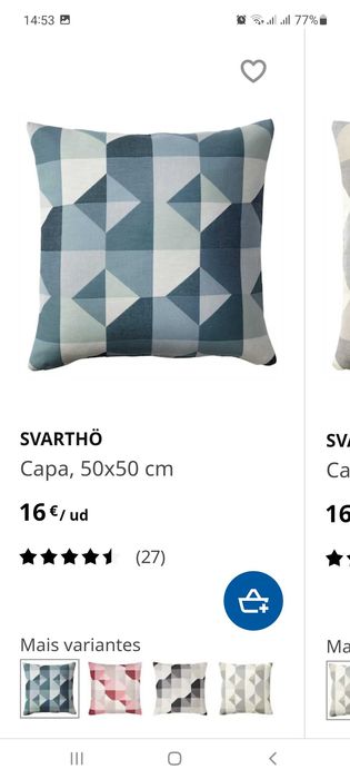 3 Almofadas decorativas (almofadas e capas em tons azul)