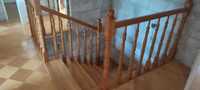 Barierka drewniana dąb podłoga schody renowacja czyszczenie