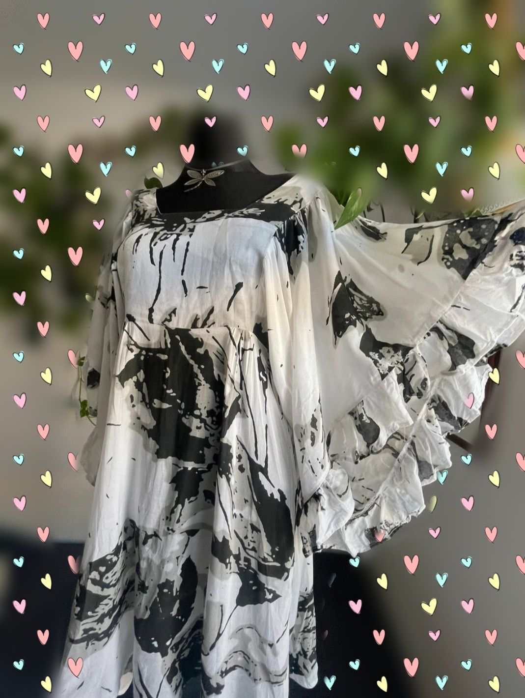 Sukienka boho z szerokimi rękawami