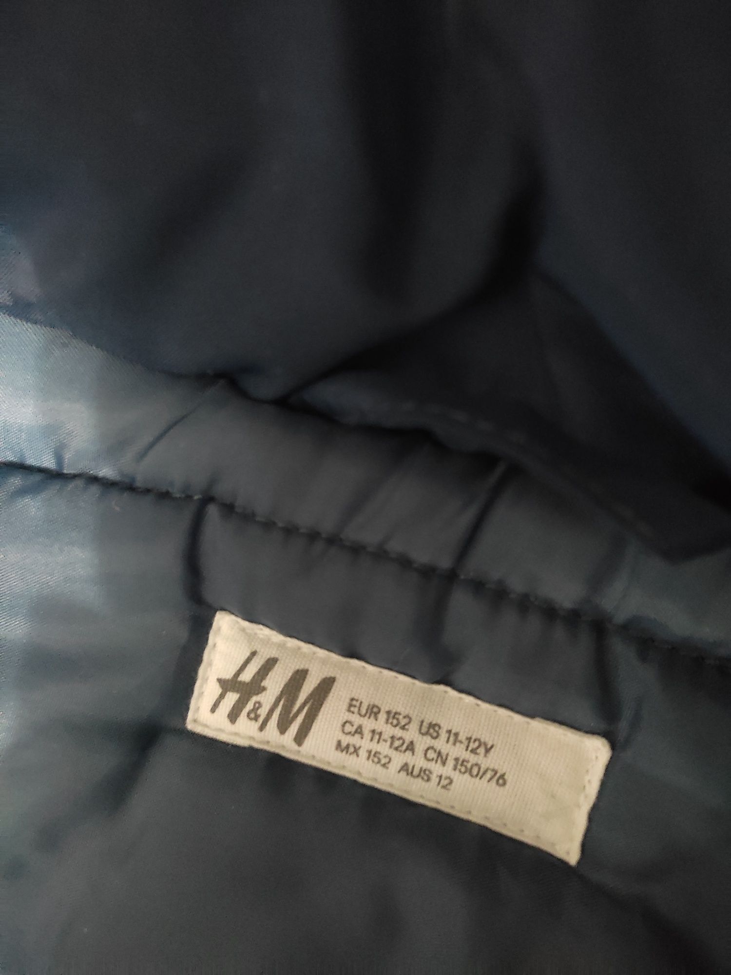 Kurtka parka zimowa H&M 152 granatowa