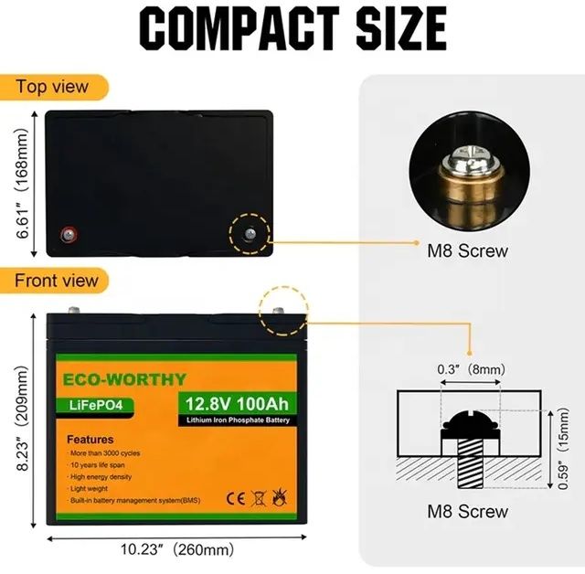 Акумулятор LiFePO4 12v 100a  Eco Worhy