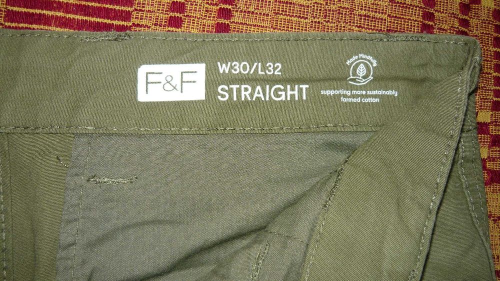 Spodnie bojówki 30/32 zielone M 82 cm F&F STRAIGHT W30/L32