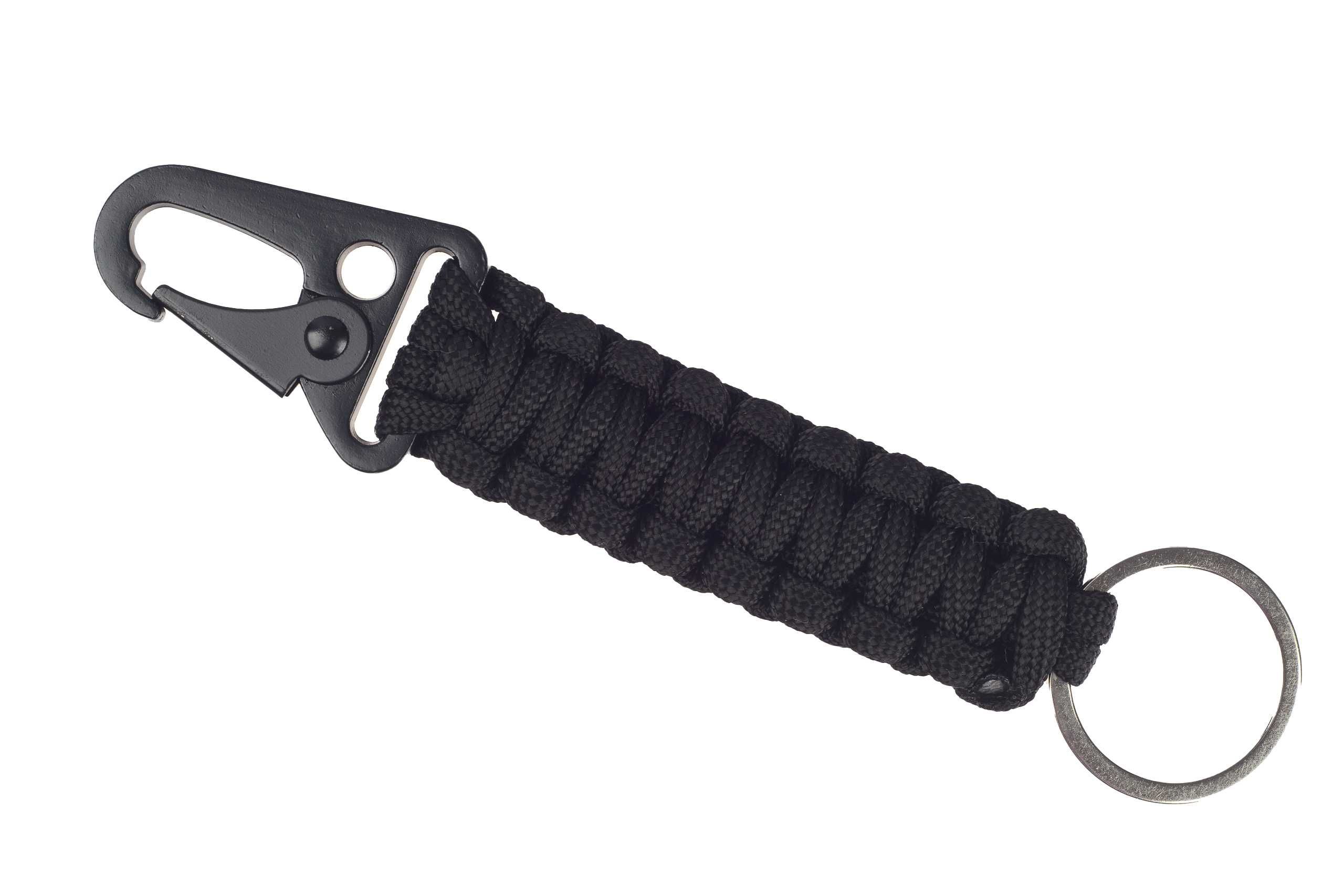 Karabińczyk PARACORD survival - Breloczek do kluczy CZARNY BK-256