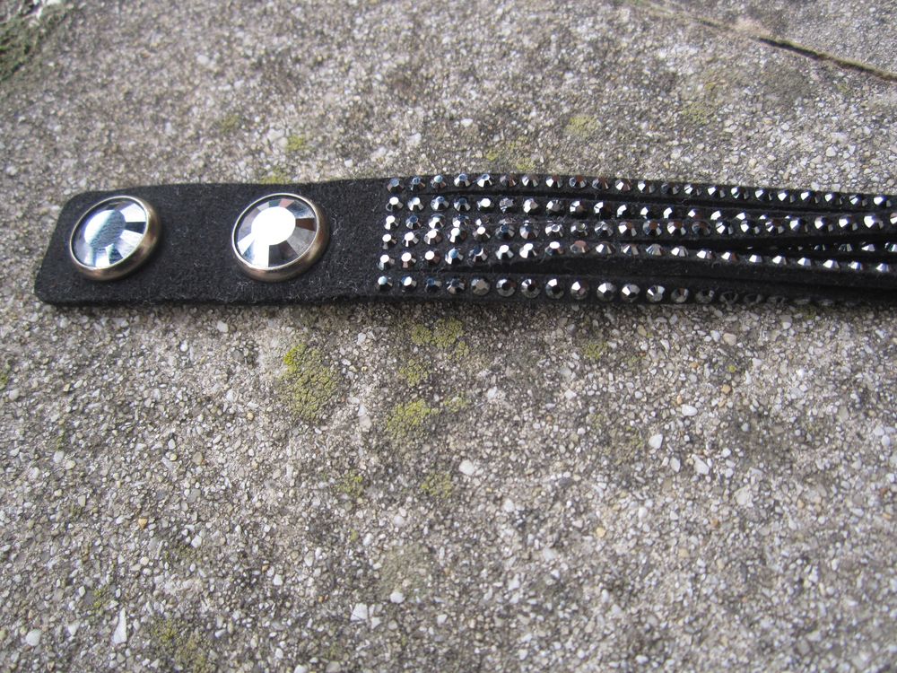 Pulseira Swarovski Slake Deluxe wrap 37 cm preto brilhante