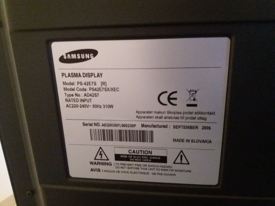 TV plasma display Samsung