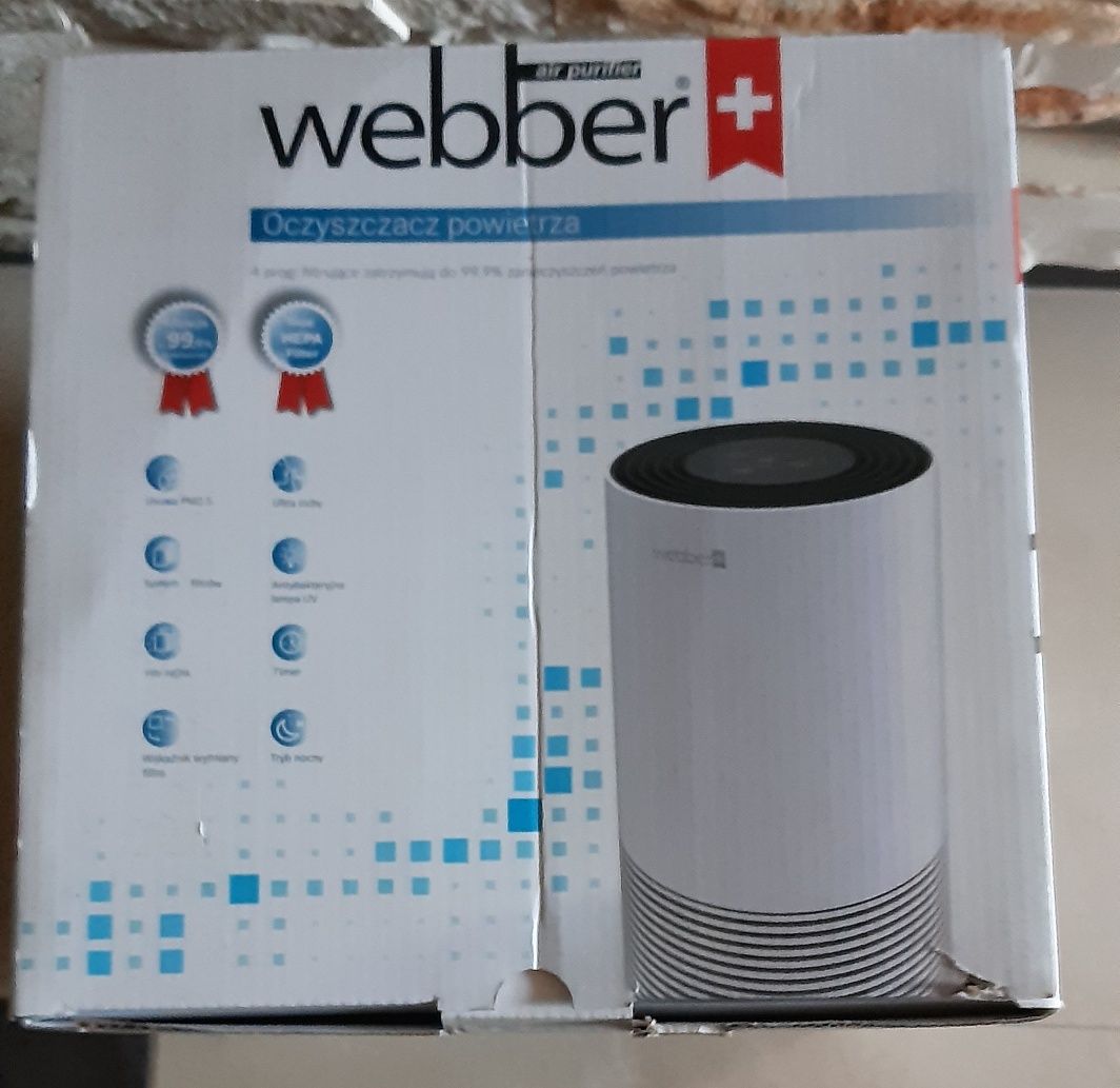 Oczyszczacz powietrza WEBBER filtr HEPA, UV-C.