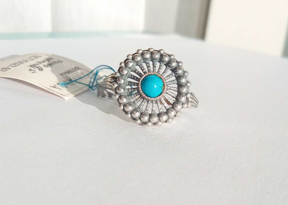 Вінтажний перстень каблучка з бірюзою.  Кольцо розмір 18,5. Срібло 925