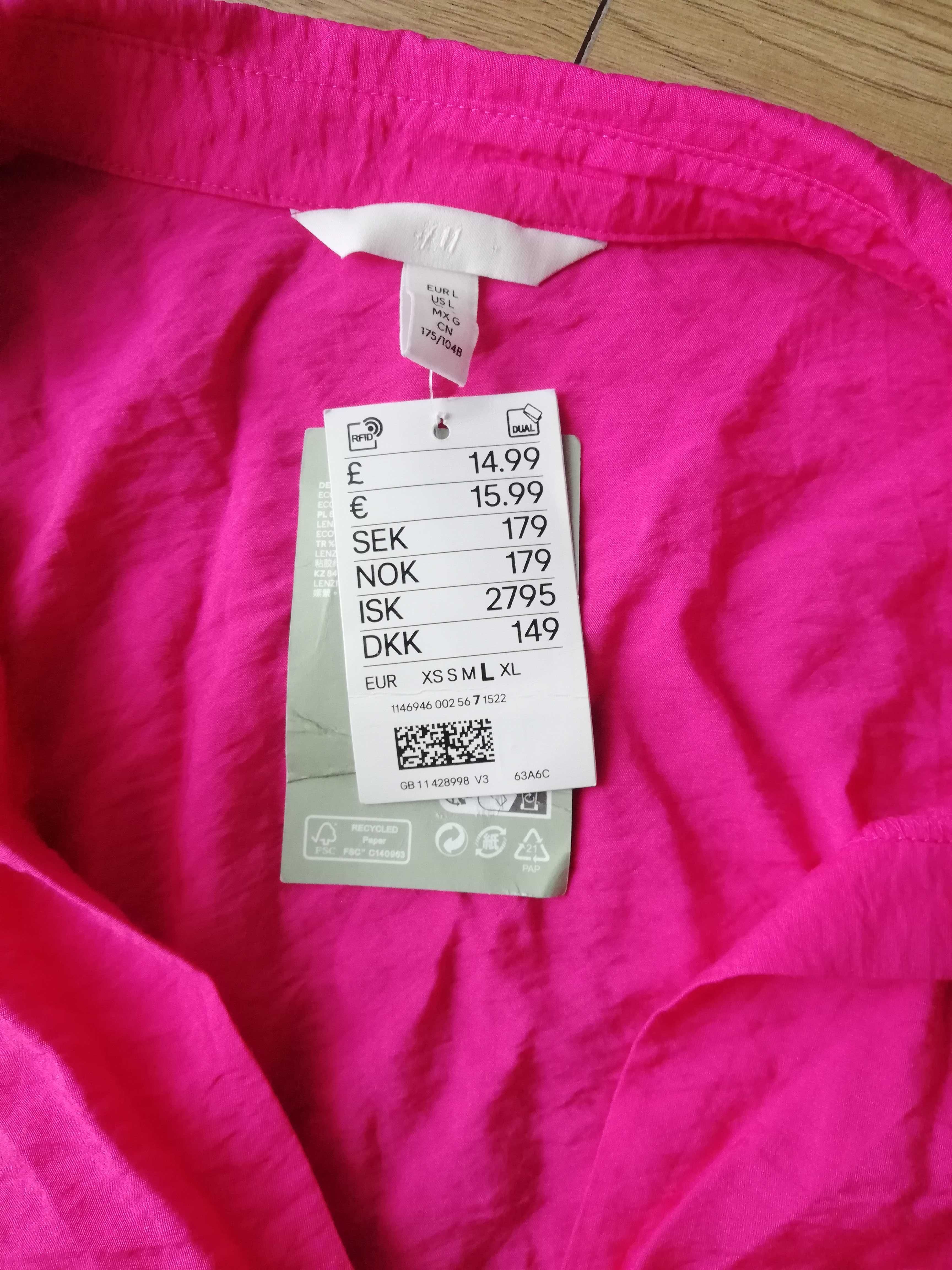 Koszula bluzka różowa H&M 38-40 rozmiar M L
