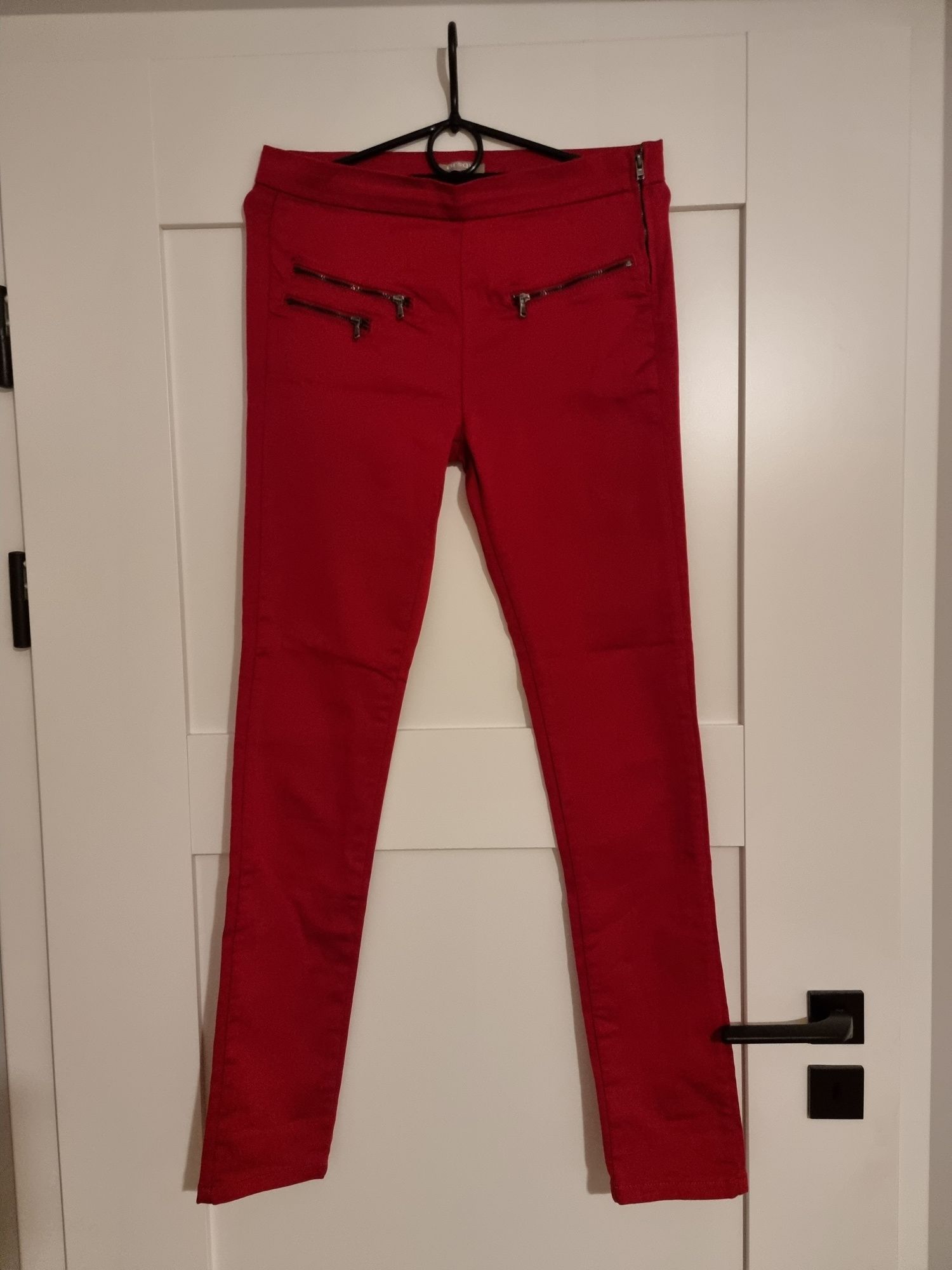 Spodnie czerwone jegginsy rurki skinny Orsay rozmiar 38