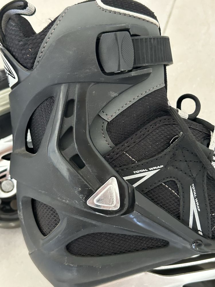 Patins em Linha Rollerblade – Tamanho 39 – Preto e Prateado