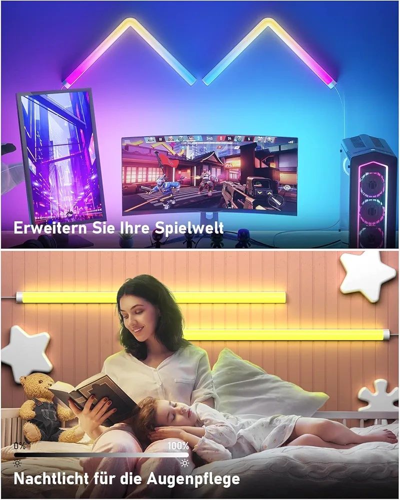 bedee Inteligentne kinkiety LED RGB: RGB+IC Glide Wall Light Ambient