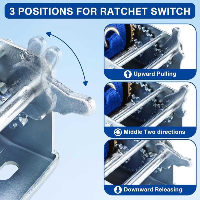 FreeTec ręczna wciągarka z niebieskim poliestrem 10 m 2500 lbs 1130kg