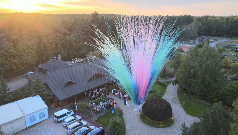 Miny dymne, wiatraki iskier, fontanny iskier, fotobudka