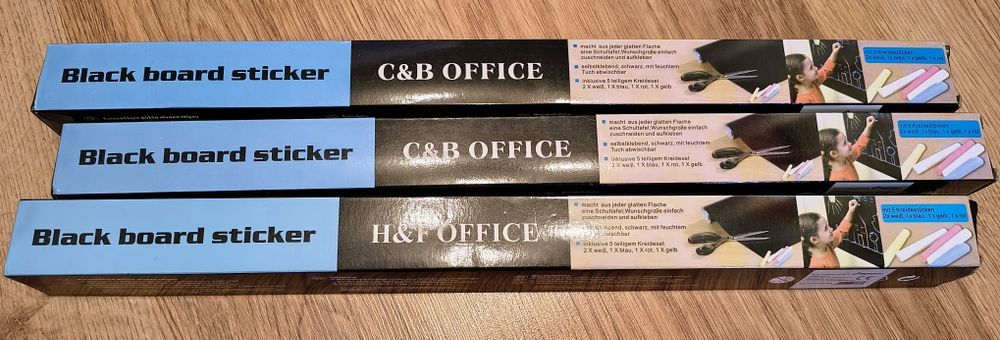 Nowe naklejki tablicowe duże 3 sztuki