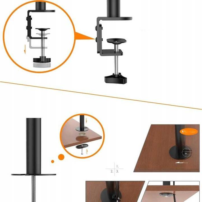 BONTEC Potrójny uchwyt do 3 monitorów 13-24 cali Stojak na Monitory