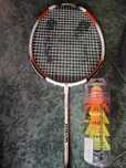 2 raquetes badminton + 4 volantes speedminton