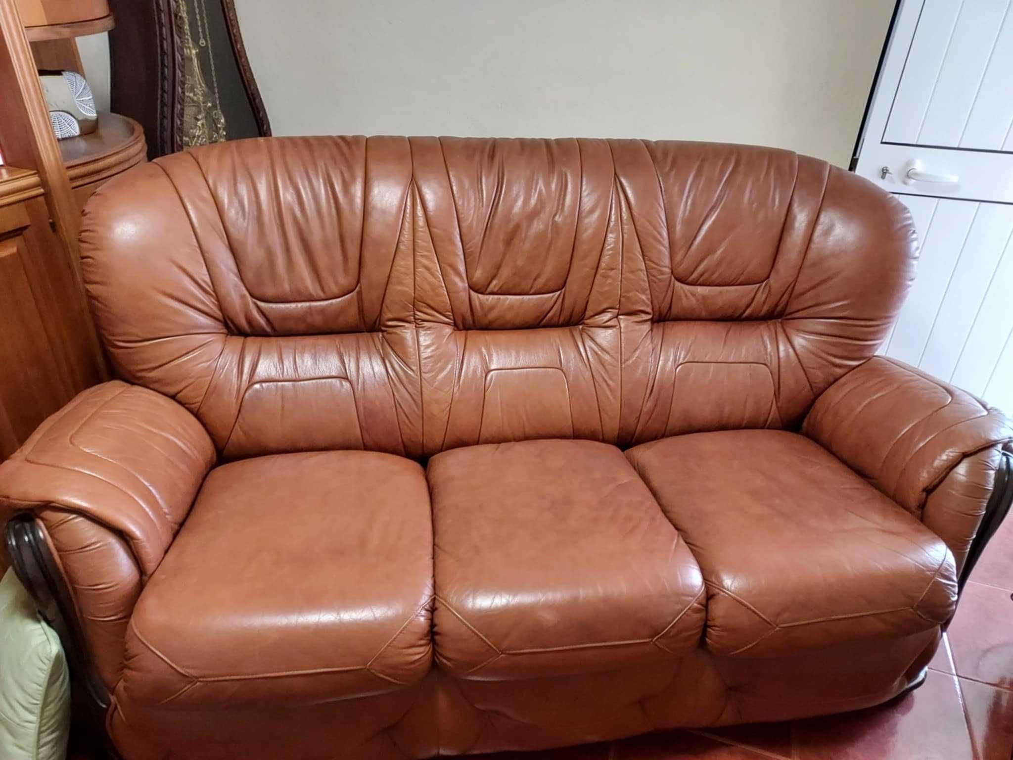 Sofa  cama em pele verdadeira
